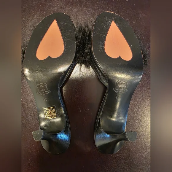 SALE Black Mules With Feather Accent - Picture 8 of 10